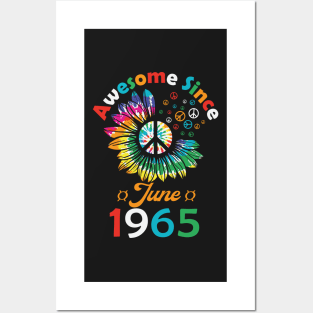Funny Birthday Quote, Awesome Since June 1965, Retro Birthday Posters and Art